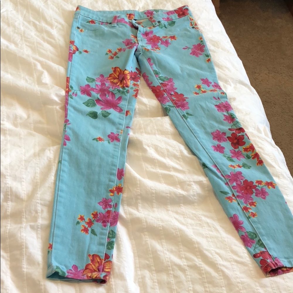 CARMAR skinny jeans in blue and floral pattern